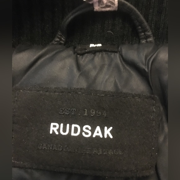 Rudsak Lamb Leather Goose Down Winter Coat with Rabbit Fur Hood - Picture 7 of 16